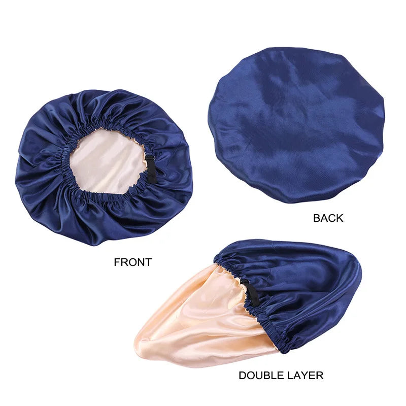 Double-Layer Satin Sleep Bonnet