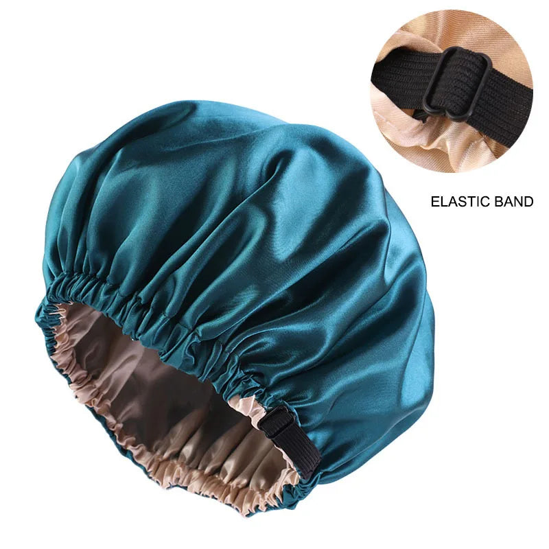 Double-Layer Satin Sleep Bonnet