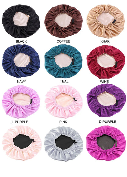 Double-Layer Satin Sleep Bonnet