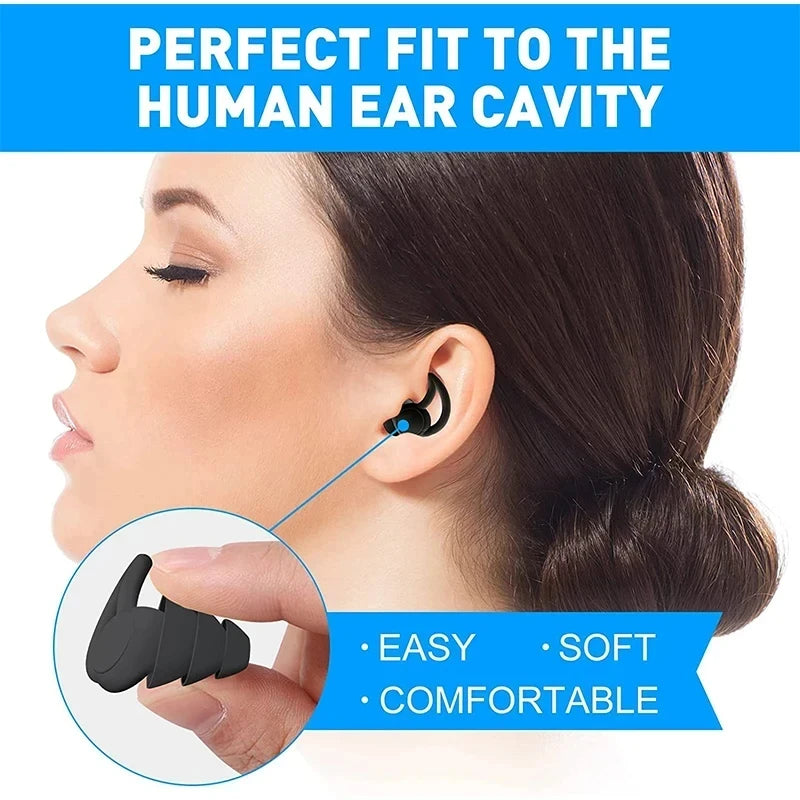 Reusable 3-Layer Silicone Ear Plugs