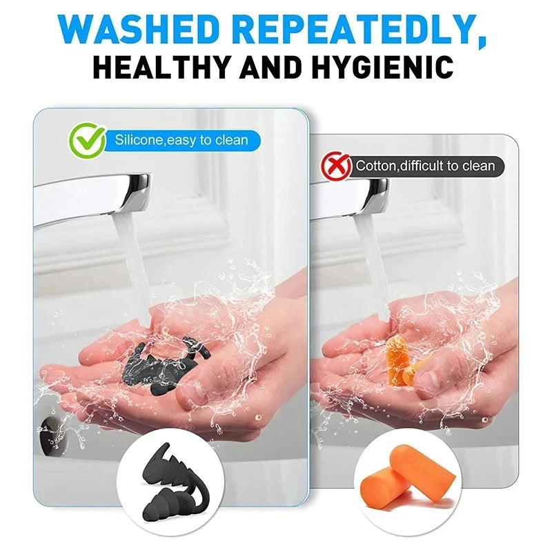 Reusable 3-Layer Silicone Ear Plugs