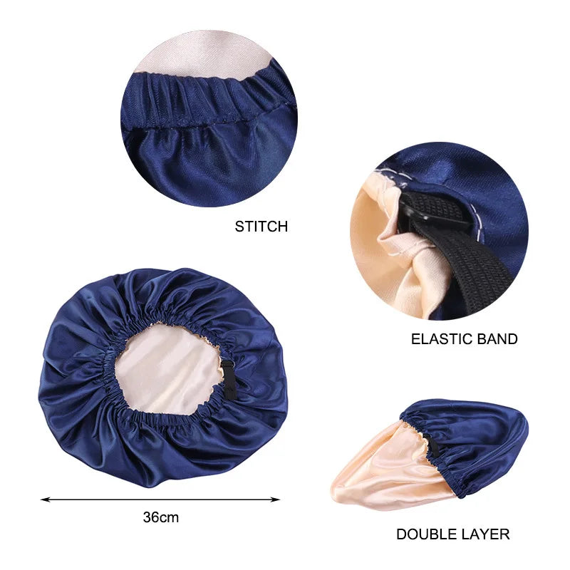 Double-Layer Satin Sleep Bonnet