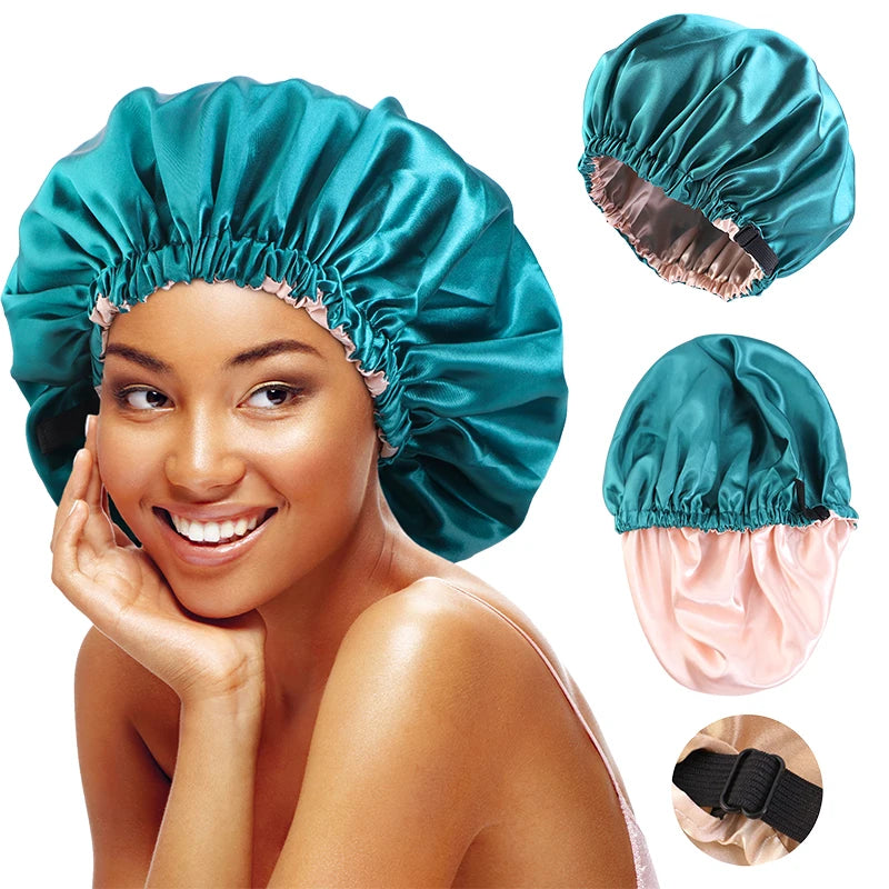 Double-Layer Satin Sleep Bonnet